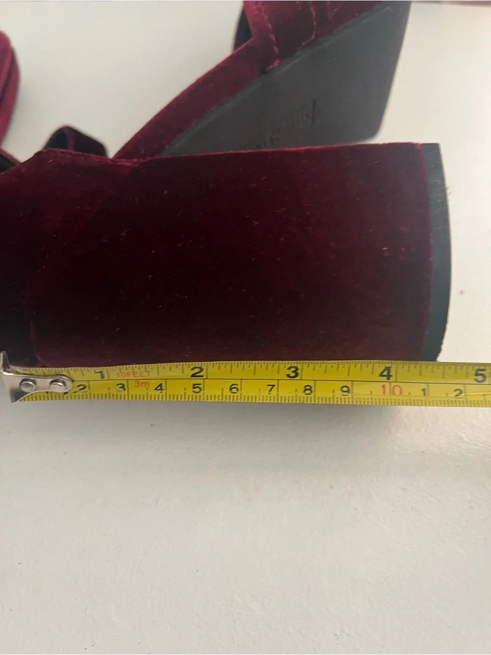 Women’s Burgundy Velvet Block Heel Sandals worn just once